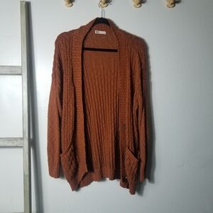 SO WOMEN'S COZY ORANGE SWEATER CARDIGAN SIZE LARGE